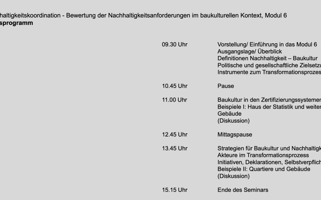 Der Nachhaltigkeitskoordinator – Modul 6